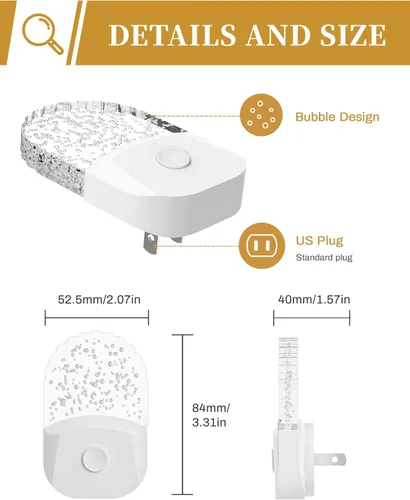 Miniatura 6 de DORESshop Luces nocturnas enchufables a la pared [paquete de 2] 3CCT luz nocturna LED con sensor de atardecer a amanecer, luz nocturna enchufable