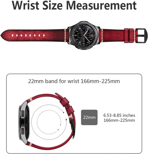 Miniatura 5 de MroTech Correa de 0.866 in compatible con Samsung Gear S3 Frontier/Classic/Galaxy Watch 1.811 in/Galaxy Watch 3 de 1.772 pulgadas, correa de Rojo