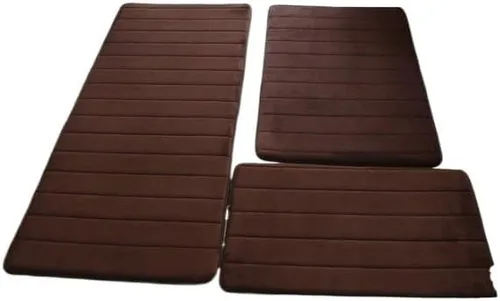 Miniatura 19 de Alfombra antideslizante de Baño De Espuma Viscoelástica, Tapete Moderno, Antideslizante, 3 Unidades Por Juego Alfombras de Baño