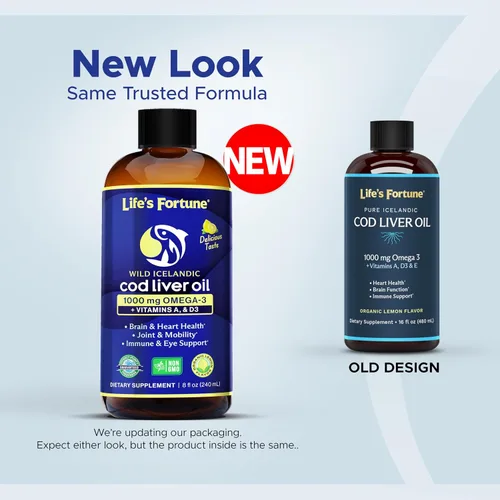 Miniatura 9 de Life's Fortune Aceite de hígado de bacalao líquido orgánico sabor a limón (8 onzas) 1000 mg de Omega + vitamina A, E y D3 – Apoya la salud