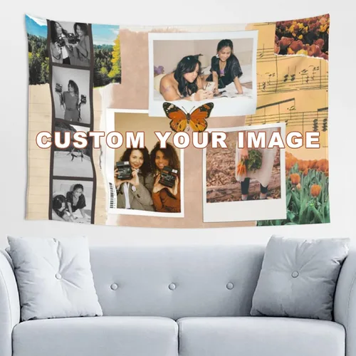 Miniatura 8 de BHSHOH Tapiz de fotos personalizado, telón de fondo personalizado, manta para colgar en la pared, para dormitorio, sala de estar, decoración