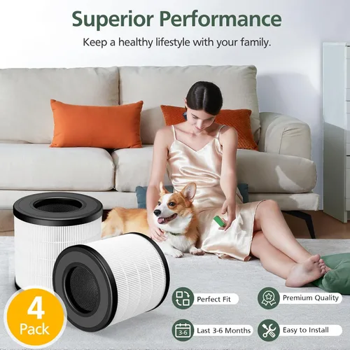 Miniatura 7 de Paquete de 4 filtros de repuesto HEPA PU-P05/AC201B compatibles con purificadores de aire FULMINARE PU-P05 y purificadores de aire Purivortex