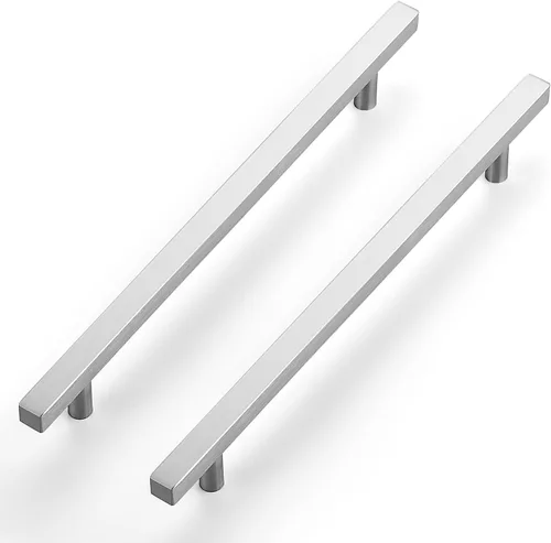 Miniatura 15 de Ravinte - Paquete de 5 manijas cuadradas para gabinete de cocina de 2 pulgadas, níquel cepillado, tiradores de gabinete de níquel satinado, hardware