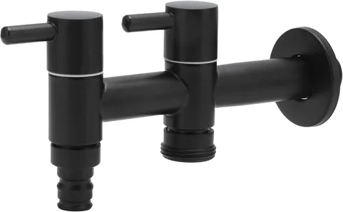 Miniatura 7 de G1/2 - Grifo de baño alargado de acero inoxidable para lavadora, entrada de agua individual, doble salida, para baño, manguera de jardín, lavadora