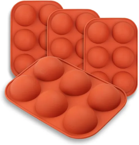 homEdge Molde de silicona semiesfera, 4 paquetes de moldes para hornear para hacer bombas de chocolate caliente, pasteles, gelatina, mousse de