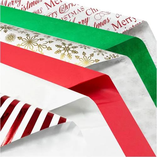 Miniatura 3 de Papel de seda y papel kraft con diseños de Navidad Rojo