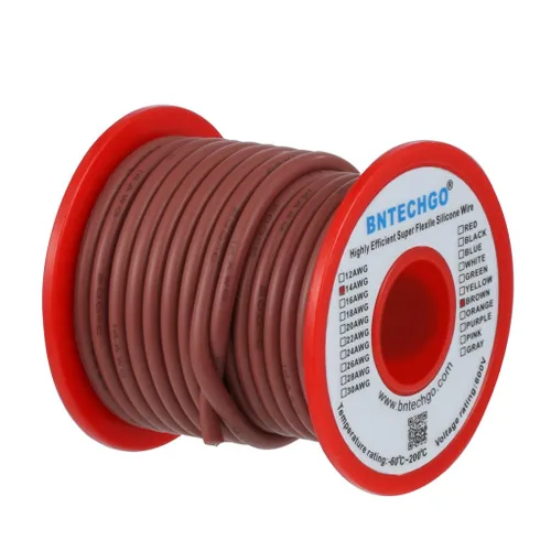 Miniatura 14 de BNTECHGO Carrete de alambre de silicona calibre 14 20 pies rojo y 20 pies negro flexible 14 AWG alambre de cobre estañado trenzado
