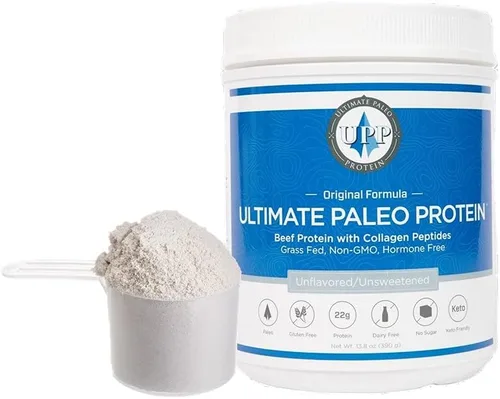 Ultimate Paleo Protein (Sin sabor, 15 porciones, proteína de carne de res alimentada con pasto premium, sin OMG, apta para paleo, sin gluten, sin