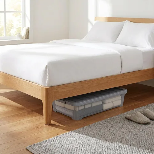 Miniatura 7 de 4 paquetes de cajas de almacenamiento debajo de la cama de 40 cuartos de galón, de plástico transparente debajo de la cama Plastic Underbed