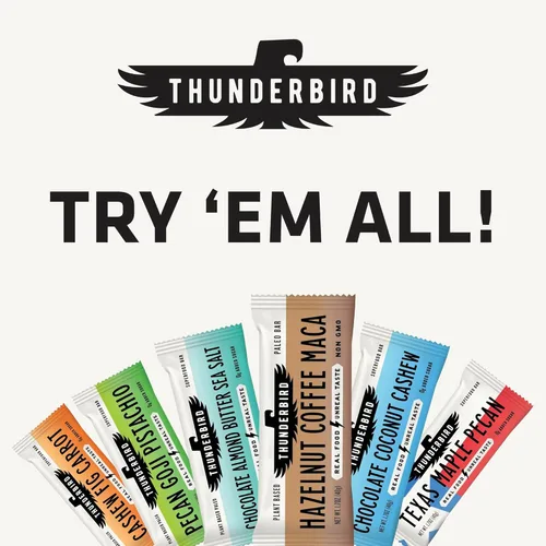 Miniatura 3 de Thunderbird Bars - Bocadillo energético, sin gluten con proteínas, comida real saludable, paleo vegano sin OGM, sin azúcar añadida, sabor Yaupon