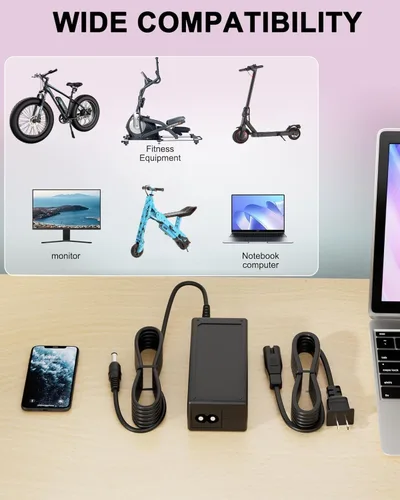 Miniatura 5 de Adaptador de corriente de cargador de 42V 2A compatible con 36V Bicicleta Eléctrica Scooter Batería Li-ion DC 0.217 in* 0.098 in Plug