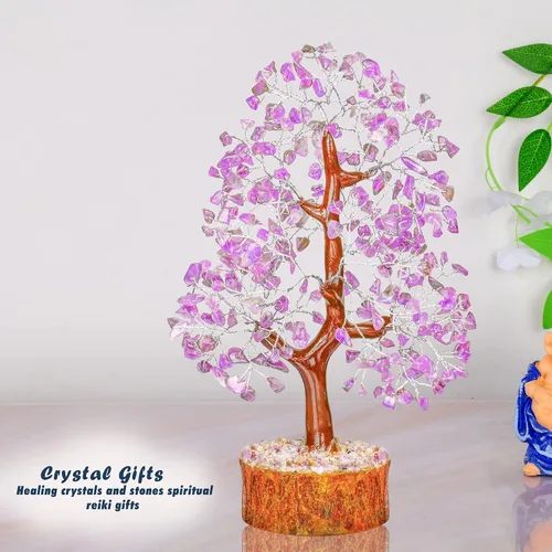 Miniatura 6 de Árbol de amatista – Árbol de cristal – cristal púrpura – Piedra preciosa – Árbol de dinero Feng Shui – Árbol de la vida de cristal – Árbol bonsái