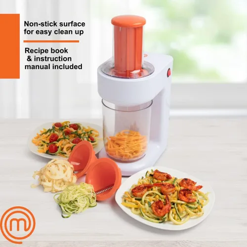 Miniatura 2 de MasterChef Espiralizador eléctrico 3 en 1 para hacer pasta de fideos vegetales, hecho en casa, bajo en carbohidratos, keto, vegano, sin gluten