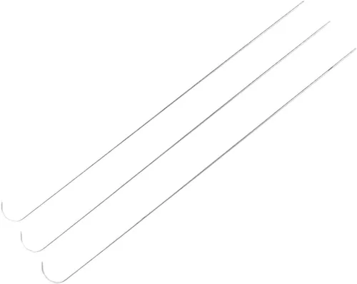Miniatura 9 de Agujas giratorias de cuentas de acero inoxidable, agujas de cuentas finas, fabricación de joyas, agujas curvadas para cuentas giratorias (3 piezas A)