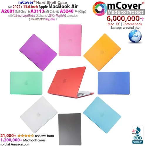 Miniatura 2 de mCover Funda compatible solo con computadora portátil MacBook Air 2022 o posterior de 13.6 pulgadas