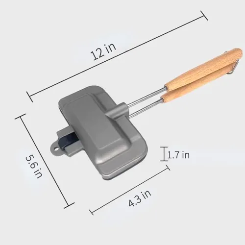 Miniatura 5 de Sartén para sándwiches de doble cara, antiadherente, plegable, para pan, tostada, desayuno, panqueques, herramientas de cocina
