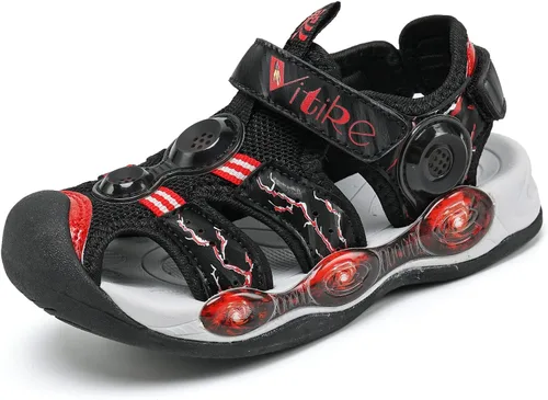 JMFCHI FASHION Sandalias deportivas para niños, sandalias para exteriores, senderismo, atléticas, puntera cerrada, sandalias de playa para niñas,