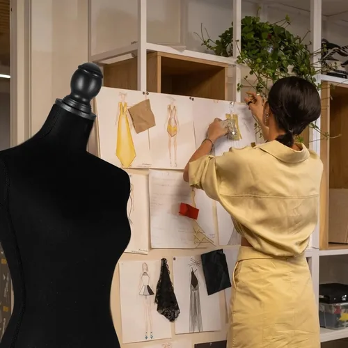 Miniatura 4 de Maniquíes femeninos con soporte de base de trípode, maniquí ajustable de altura de 52 a 67 pulgadas, forma de ropa portátil para coser vestido
