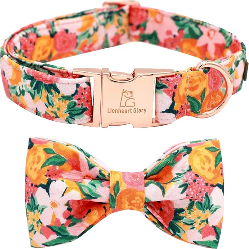 Miniatura 19 de Lionheart glory Collar de perro, Collar de perro para niños con corbatín azul ajustable, Collar con corbata para perros grandes Bandera