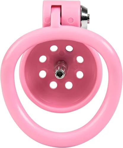 Miniatura 4 de Dispositivo de castidad para hombres, jaula de pene bloqueado, para el ejercicio del pene (Rosa)