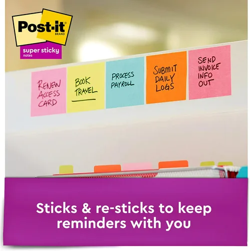 Miniatura 3 de Post-it - Notas súper adhesivas de 3 pulgadas x 3 pulgadas, 3