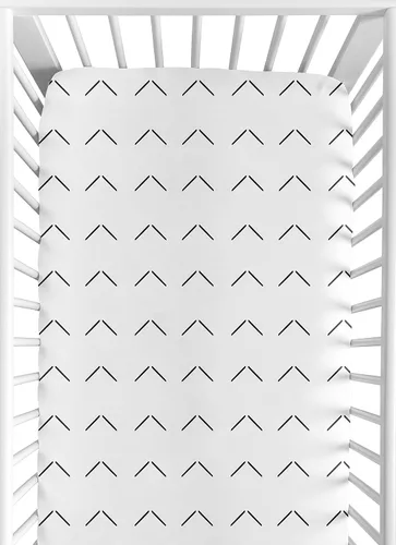 Miniatura 9 de Sweet Jojo Designs Sábanas ajustables para cuna de bebé (flecha bohemia negra y blanca) para niños o niñas, guardería infantil, habitación de niños