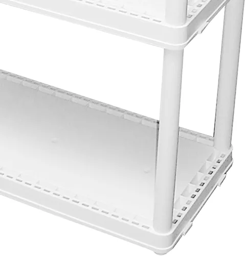 Miniatura 8 de Gracious Living Unidad de almacenamiento ligera de altura fija de 3 estantes, 12 x 24 x 33 pulgadas, sistema organizador para el hogar, garaje, 3