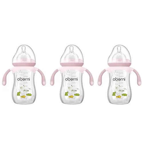 Miniatura 11 de Botellas para bebé Oberni, botellas de leche para niños con pajita con peso y asa antideslizante, tamaño + flujo rápido variable, 12+ meses, sin