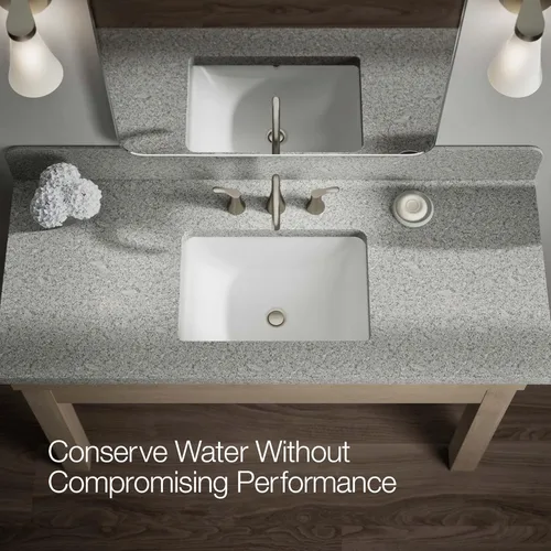 Miniatura 9 de KOHLER K-27390-4K-BN Simplice® - Grifo de lavabo de baño con dos manijas de palanca y drenaje clicker, 1.0 GPM, níquel cepillado vibrante Vibrant