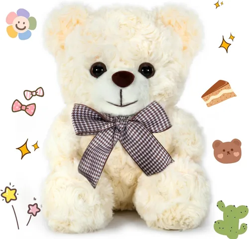 Miniatura 9 de Oso de Peluche Animal de Felpa, Oso de Peluche Amarillo Brillante Juguete de Felpa para Niños y Niñas de 3+, Oso Suave de 8″ como Regalo para Niños
