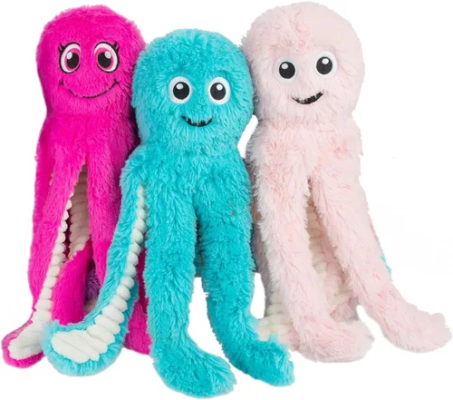 Miniatura 52 de Best Pet Supplies - Juguetes para cachorros y perros adultos, crujen y hacen chirridos, pato, rosa claro Pato arrugado (rosa claro)