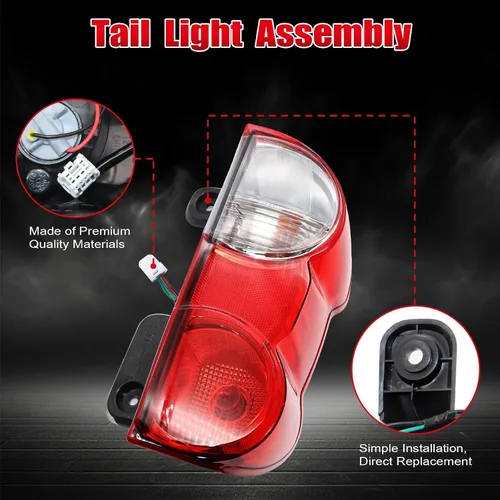Miniatura 3 de XQSMWF - Conjunto de luz trasera izquierda del lado del conductor compatible con Nissan NV200 2013-2021 S SV Taxi - Lámpara de freno trasera