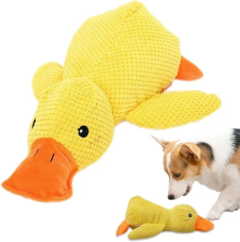 Mellow - Juguete calmante para perros de pato calmante 2026, juguete interactivo con sonido de Quack, almohada de pato calmante de felpa suave,