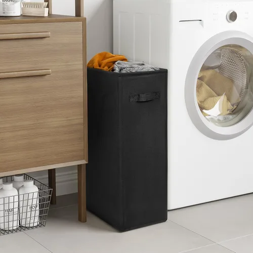 Miniatura 2 de Chrislley Cesta de Ropa Sucia Delgada de 25 Pulgadas 60L Cesta de Lavandería Estrecha con Asa Cesta Plegable para Ropa Sucia Portátil Organizador