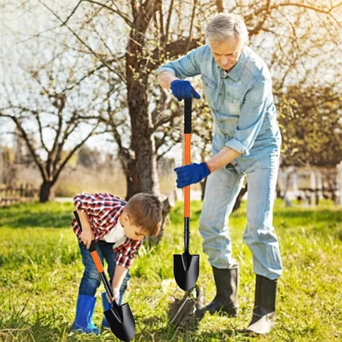 Miniatura 2 de Pala Pequeña para Cavar con Mango de Metal, Pala de Jardín de 111 cm de Resistencia, Ideal para Jardinería, Escarbado, Plantación, Acampada
