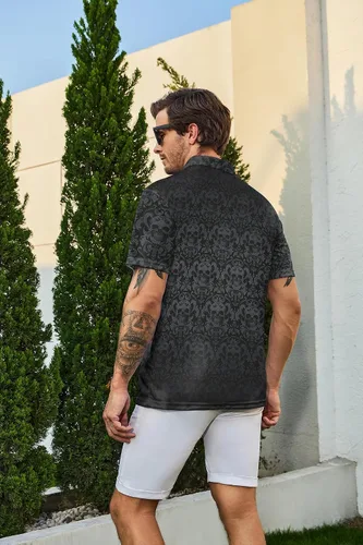 Miniatura 3 de Camisas de golf para hombre, ajuste seco, manga corta, rendimiento casual, absorción de humedad