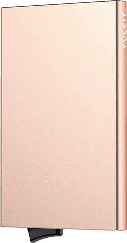 Miniatura 15 de VULKIT - Cartera desplegable, tarjetero delgado y minimalista para hombres y mujeres con bloqueo RFID, mini estuche de metal, Verde esmeralda, S