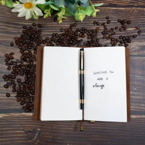 Miniatura 9 de KEYZOR Bolígrafo de escritura de lujo con repuesto Schmidt,Pluma de metal de borde de oro de 24 quilates,Set de regalo de pluma de lujo para hombres