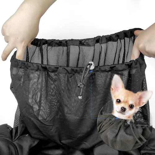 Miniatura 6 de Cabestrillo reversible para mascotas pequeñas, perros y gatos, envoltura de hasta 12 libras, manos libres, para cachorros, para exteriores, Negro