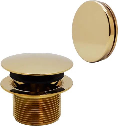 Westbrass Juego de adornos de bañera con punta de hongo con placa frontal flotante, latón pulido, D398RK-01