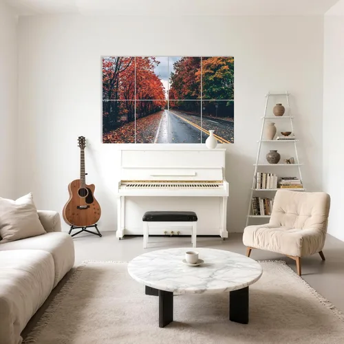 Miniatura 6 de Paneles Acústicos Artísticos WoveN SounD, Autumn Boulevard, 48x32x0.4 Pulgadas Adhesivo Paneles de Arte de Pared Absorbentes de Sonido Alta