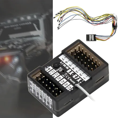Miniatura 4 de Transmisor RC de 7 canales con receptor, sistema de control de luz integrado y juego de 12 luces LED, control remoto de radio de 2.4 GHz para auto a