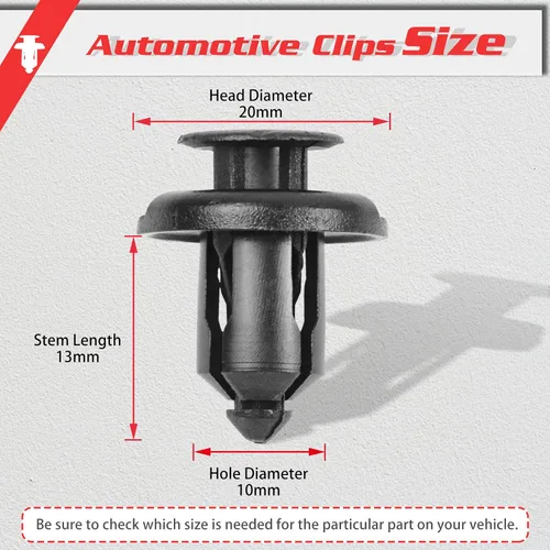 Miniatura 2 de OTUAYAUTO 100 piezas de clips para parachoques, clips de remplazo de forro de defensa de 10 mm para Honda Accord 1999-2011, clips de retenedores