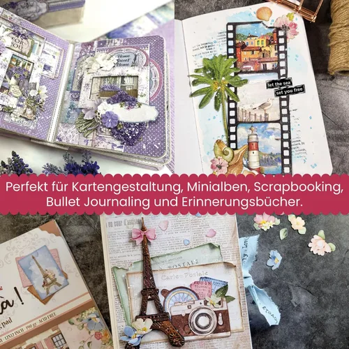 Miniatura 9 de STAMPERIA INTERNATIONAL, KFT Scrapbooks - Bloc de papel de 8 x 8 pulgadas, 10 unidades, rosa de casa, 20.3 x 20.3 (8 x 8 pulgadas), multicolor