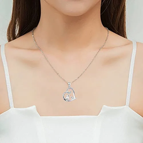 Miniatura 2 de Regalo de aniversario de Navidad para novia, esposa, collar con texto en inglés "I Love You Forever" para mujeres, amantes de los elefantes, regalos