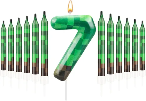 Miniatura 65 de 13 piezas de velas temáticas de coches de carreras para cumpleaños en negro y blanco con número de carrera 1 a cuadros, velas para tarta de coche