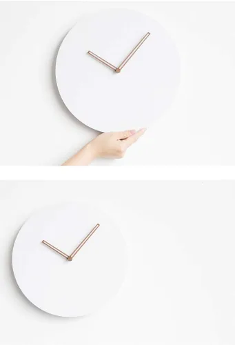 Miniatura 3 de Reloj de pared moderno de madera, minimalista y elegante, agujas de nogal, mecanismo de cuarzo silencioso, materiales de calidad hechos de MDF
