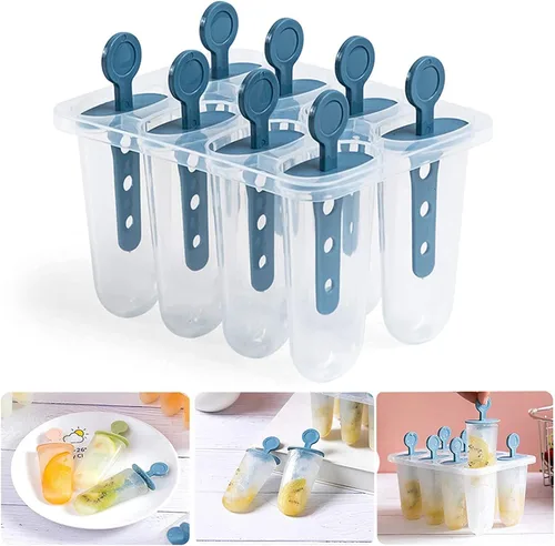 Miniatura 8 de Moldes de paletas de silicona, 8 moldes de silicona para paletas, moldes de paletas de hielo caseros sin BPA, reutilizables de fácil liberación
