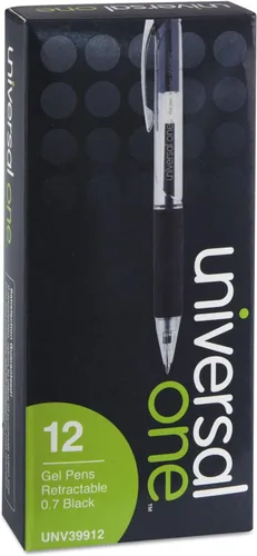 Miniatura 2 de UNV39912 - Bolígrafo de gel retráctil Universal Clear Barrel Ball (el agarre puede variar)