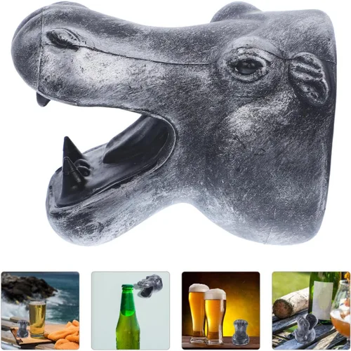 Miniatura 8 de Zerodeko Abrebotellas de cerveza magnético con diseño de cabeza hipopótamo, imán para refrigerador montado en la pared para cocina, bar, uso